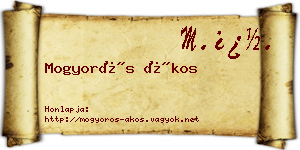 Mogyorós Ákos névjegykártya